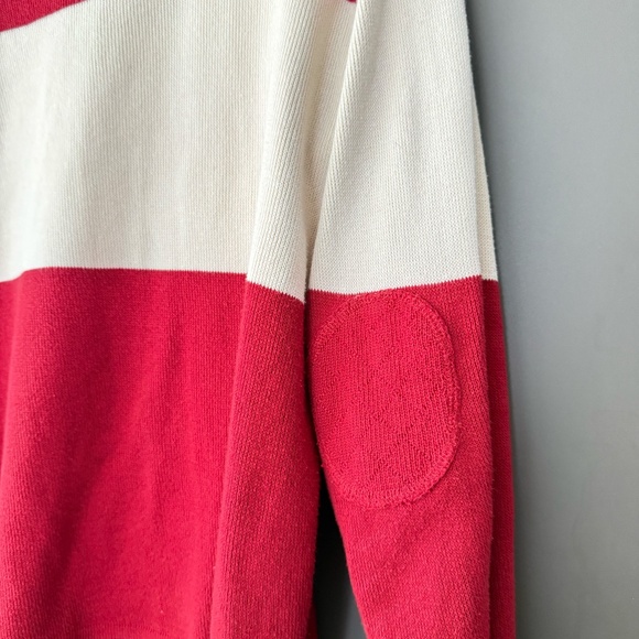 Red/White Thick Knit Turtle Neck Sweater - Picture 5 of 6